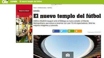 Así vio el mundo el estreno del nuevo estadio del Atlético