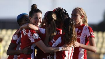 El Atlético celebra un gol en Villarreal.