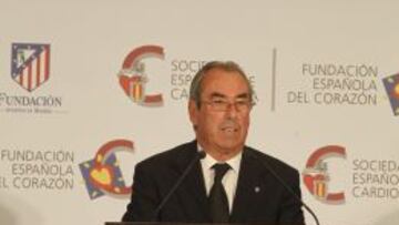 Adelardo, exjugador del Atlético de Madrid, durante el acto de presentación de una campaña para el Día Mundial del Corazón.