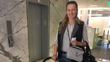 Victoria Azarenka posa con el carrito de bebé de su hijo