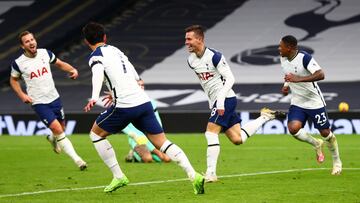 Jugadores del Tottenham en el partido ante Manchester City