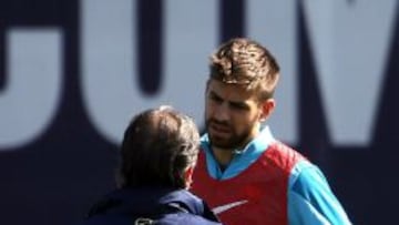 Piqué, en el entrenamiento