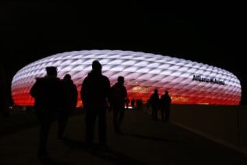 Partido de Champions entre el Bayern de Múnich y el Arsenal. Vista del Estadio Allianz Arena.