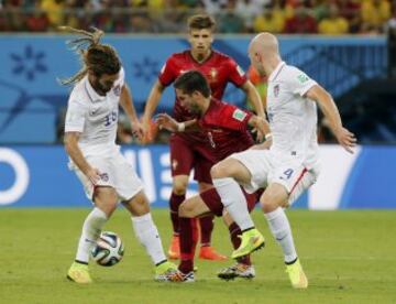 Joao Moutinho, Kyle Beckerman y Michael Bradley.