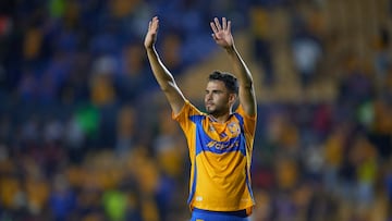 Diego Reyes of Tigres during the 16th round match between Tigres UANL and Toluca as part of the Liga BBVA MX, Torneo Apertura 2024 at Universitario Stadium on November 06, 2024 in Monterrey, Nuevo Leon, Mexico.