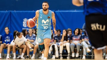 Francis Alonso, escolta del Movistar Estudiantes, durante la pretemporada ante el San Pablo Burgos.