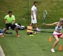 Imágenes del entrenamiento de Sharapova en Wimbledon