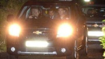 Di María, llegando a la ciudad deportiva del United.