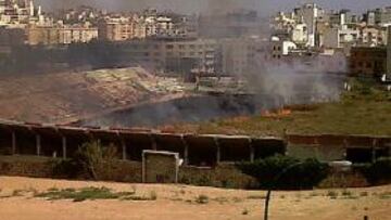 <b>PASTO DE LAS LLAMAS. </b>Hace una semana del incendio del estadio.
