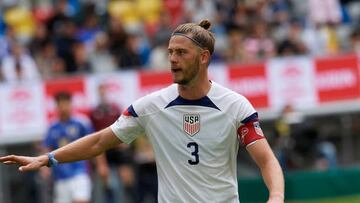 Walker Zimmerman centre-back of USA and Nashville SC during the international friendly match between Japan and United States at Merkur Spiel-Arena on September 23, 2022 in Duesseldorf, Germany. (Photo by Jose Breton/Pics Action/NurPhoto via Getty Images)