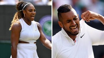 Serena Williams y Nick Kyrgios, durante el torneo de Wimbledon.