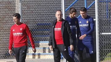 Víctor Fernández, en su primer entrenamiento.