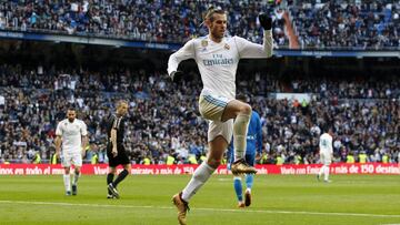 Bale celebra uno de sus goles al Deportivo.