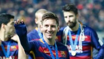 Messi, celebrando el título del Mundial de Clubes.