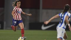 Virginia Torrecilla, jugadora del Atl&eacute;tico, en un partido de la Primera Iberdrola ante la Real Sociedad. 