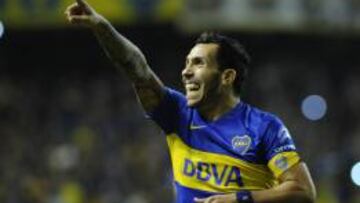 Carlos T&eacute;vez, estrella del partido entre Boca Juniors y Deportivo Cali.