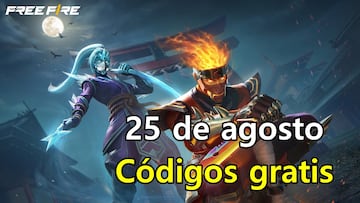 free fire codigos gratis 25 agosto