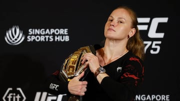 Valentina Shevchenko, en la rueda de prensa previa al UFC 275.