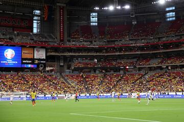 La Selección Colombia goleó 5-0 a Panamá y se aseguró en las semifinales de la Copa América 2024. Jhon Córdoba, James Rodríguez, Luis Díaz, Richard Ríos y Miguel Borja fueron los encargados de darle el triunfo al equipo nacional.