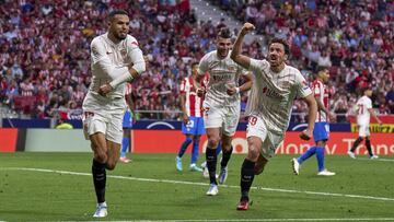 En-Nesyri, tras hacer el gol que clasificaba al Sevilla para Champions.
 