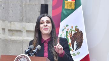  Ana Gabriela Guevara during the Flag Ceremony of the Delegation of Mexico, prior to the start of the Central American and Caribbean Games San Salvador 2023, at the Palacio Nacional, on June 15, 2023.
<br><br>
Ana Gabriela Guevara durante la Ceremonia Abanderamiento de la Delegacion de Mexico, previo al inicio de los Juegos Centroamericanos y del Caribe San Salvador 2023, en el Palacio Nacional, el 15 de Junio de 2023.