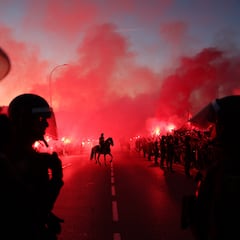 Cánticos de “Vinicius, chimpancé” en la previa del Atlético - Inter
