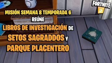 ¿Dónde están los libros de investigación en Setos Sagrados y Parque Placentero en Fortnite?