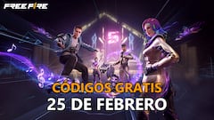 Free Fire | Códigos de hoy miércoles 25 de febrero de 2026: recompensas gratis