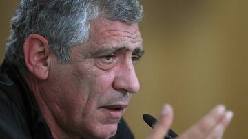 El seleccionador de Portugal, Fernando Santos durante una rueda de prensa previa al duelo contra Suiza.