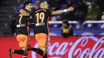 Guedes y Rodrigo, autores de los dos goles.