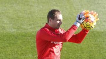 Oblak, durante un entrenamiento.