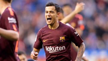 Coutinho, en su &uacute;ltimo partido con el Bar&ccedil;a en Riazor.