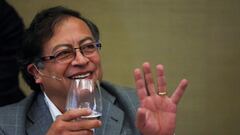 Gustavo Petro, presidential candidate for the political alliance 'Pacto Historico', reacts during a national work table with political allies, in Bogota, Colombia June 17, 2022. REUTERS/Luisa Gonzalez