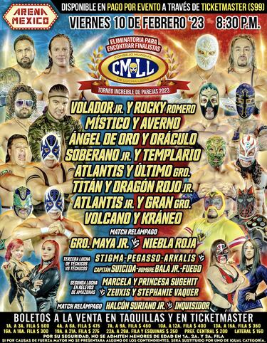 Viernes Espectacular CMLL 10 de febrero 2023: Cartelera, luchadores y cómo comprar entradas para la lucha libre