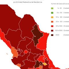Mapa, muertes y casos de coronavirus en México por estados hoy 25 de octubre