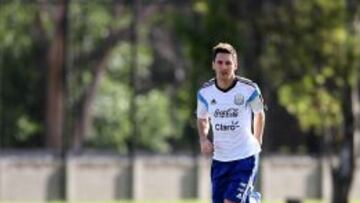 Messi durante una sesión de entrenamiento en Buenos Aires.