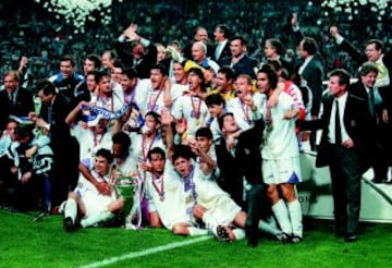 Real Madrid 1-0 Juventus. Team: Illgner, Panucci, Hierro, Sanchís, Roberto Carlos, Redondo, Karembeu, Seedorf, Raúl, Morientes, Mijatovic. Coach: Juup Heynckes.