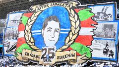 17/12/2023  PARTIDO PRIMERA DIVISION
REAL SOCIEDAD - REAL BETIS 
SEGUIDORES TIFO PANCARTA CARTEL
AITOR ZABALETA