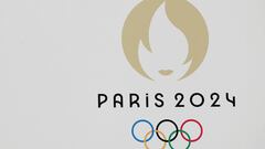 FILE PHOTO: A view shows the logo of the Paris 2024 Olympic and Paralympic Games, in Paris, France, March 19, 2024. REUTERS/Benoit Tessier/File Photo