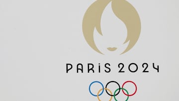 FILE PHOTO: A view shows the logo of the Paris 2024 Olympic and Paralympic Games, in Paris, France, March 19, 2024. REUTERS/Benoit Tessier/File Photo