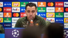 Xavi, en conferencia de prensa antes del partido de Champions ante el Nápoles.