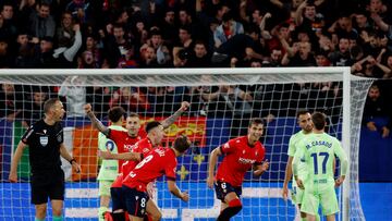 Barcelona lost for the first time this season against a rampant Osasuna.