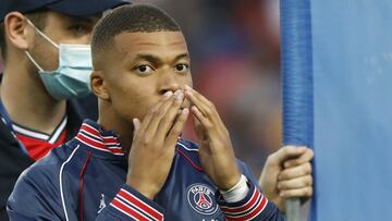 Paris Saint-Germain&#039;s French forward Kylian Mbappe during the French championship Ligue 1 football match between Paris Saint-Germain and RC Strasbourg on August 14, 2021 at Parc des Princes stadium in Paris, France - Photo Mehdi Taamallah / DPPI
 AFP