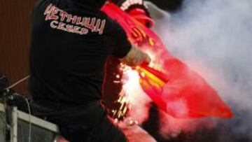 Se suspende el Italia-Serbia por los altercados de ultras serbios