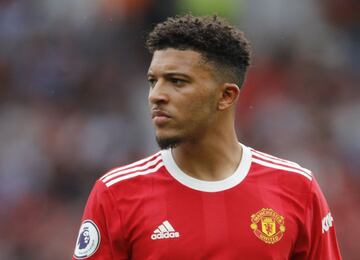 Jadon Sancho durante el partido frente al Leeds United