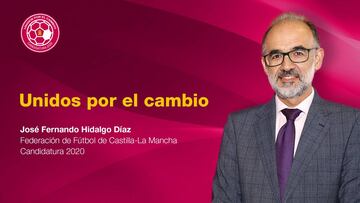 Cartel de la campaña de José Fernando Hidalgo Díaz a la presidencia de la Federación de Fútbol de Castilla-La Mancha.