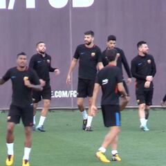 Dembelé y Rafinha fueron las únicas bajas del entrenamiento