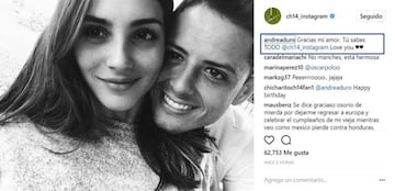 La respuesta de Andrea Duro a la felicitación de cumpleaños de Chicharito.