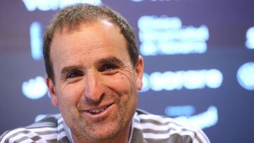 Arrasate durante la rueda de prensa previa al partido.