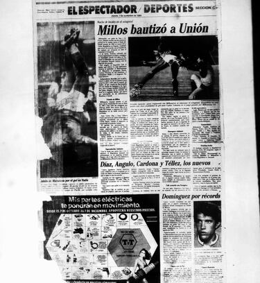 Así tituló El Espectador la crónica entre Millonarios y Unión Magdalena de 1985